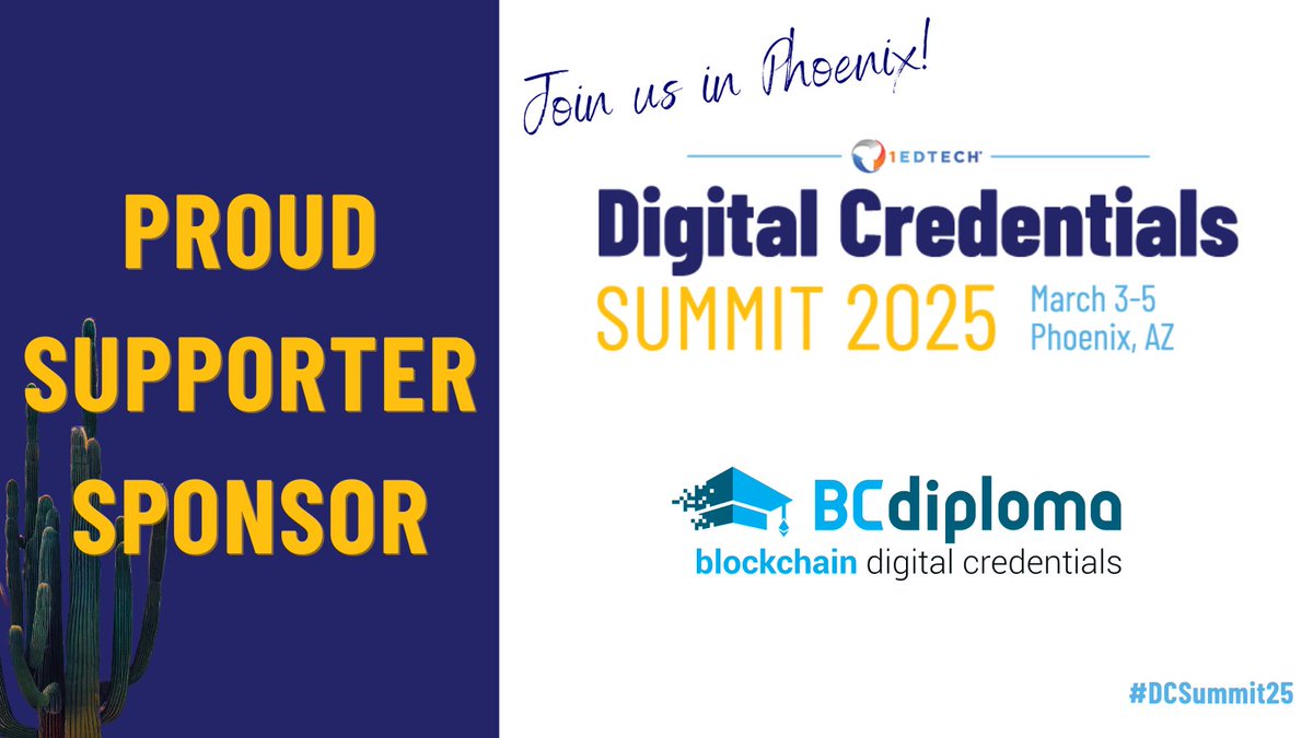 ⏳ One week to go! The #DCSummit25 is just around the corner!
📍 Hyatt Regency Phoenix, 122 N 2nd St, Phoenix, AZ 85004, USA
🎤  Meet Kaustubh Mishra to discuss how BCdiploma is transforming digital credentials.
🔗 Register now: hubs.ly/Q038kS280
