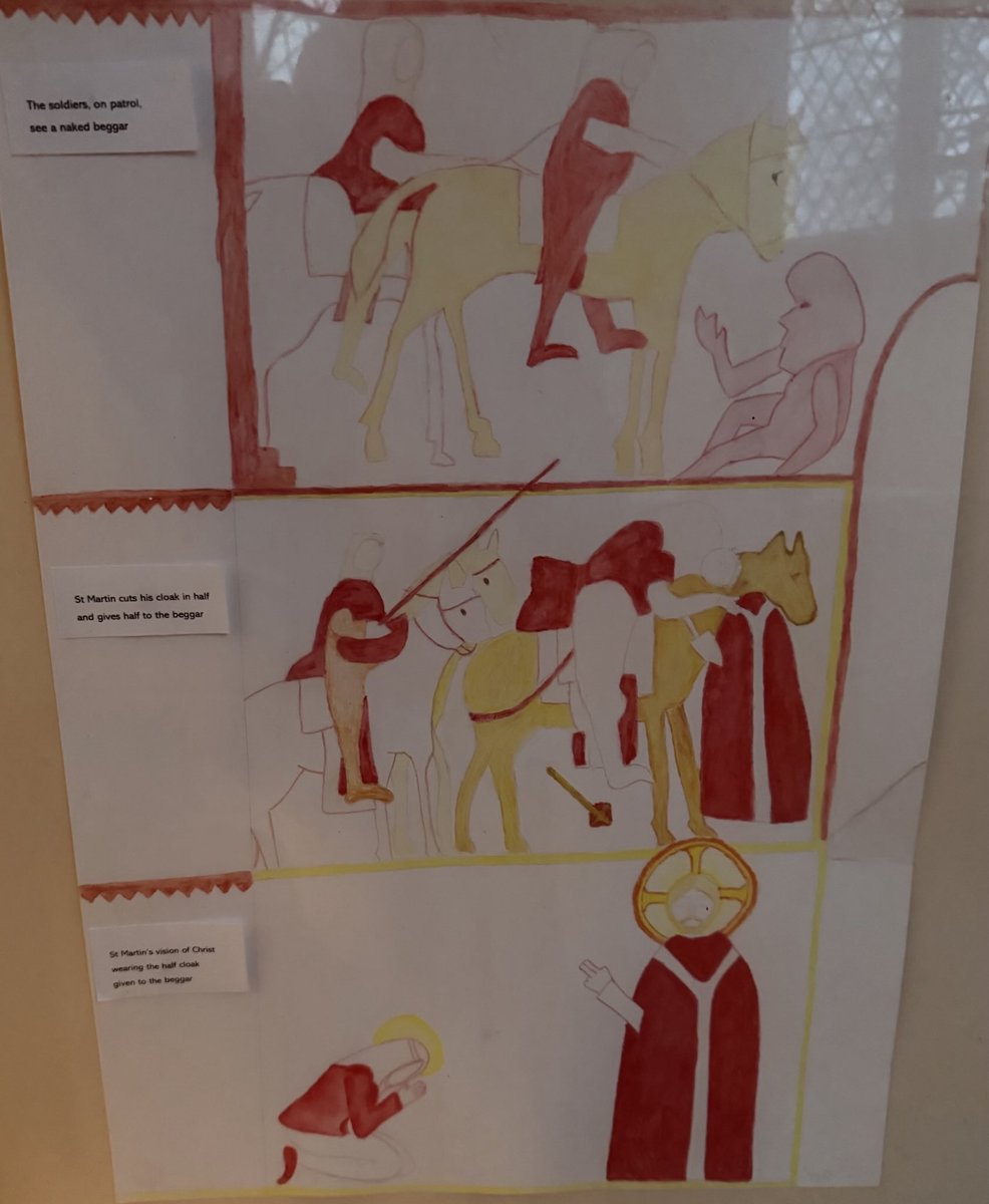 The wonderful 12th century wall-paintings of St Martin, in the Saxon chancel of St Martin’s, Wareham. Original window.