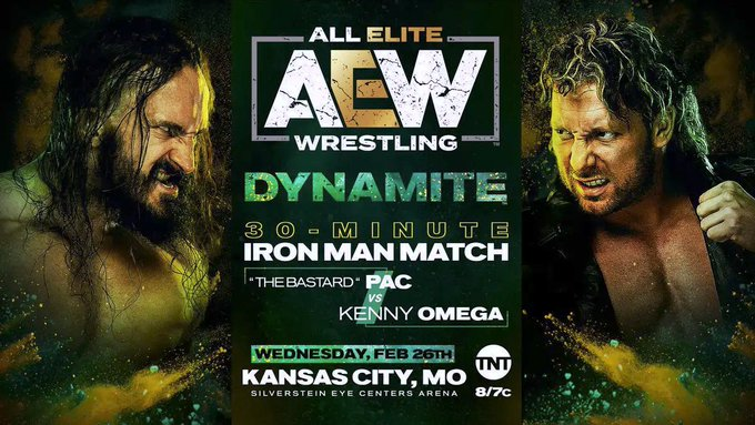 wrestle_hist's tweet photo. 2/26/2020
Kenny Omega defeated PAC in a 30-Minute Iron Man Match on Dynamite from the Silverstein Eye Centers Arena in Kansas City, Missouri.
#AEW #AEWDynamite #KennyOmega #TheCleaner #PAC #Neville #AdrianNeville #TheBastard #IronManMatch https://t.co/CekoincHkO