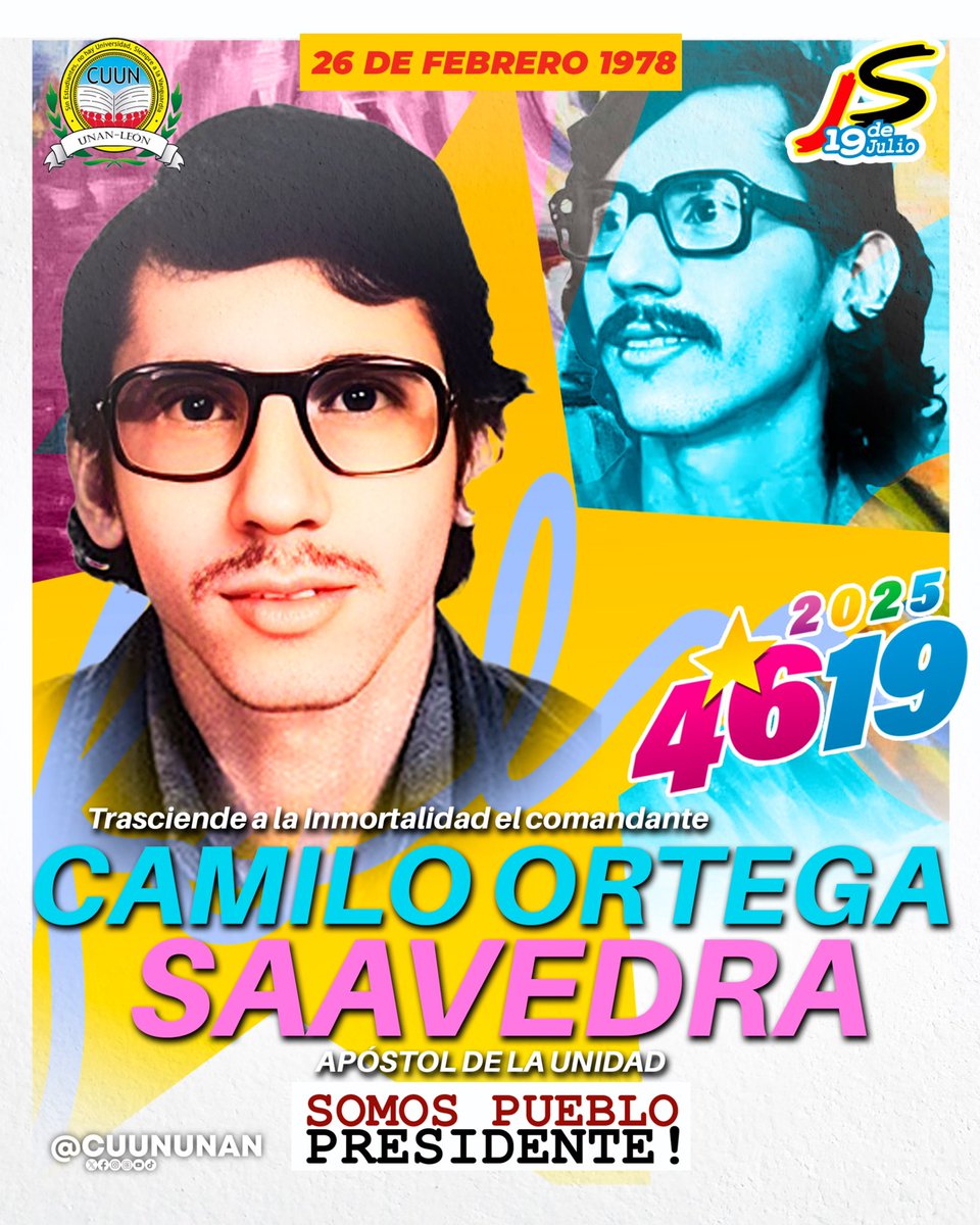 #26defebrero || Conmemoramos el Tránsito a la Inmortalidad del Comandante Camilo Ortega Saavedra, ¡Honor y Gloria a nuestro Apóstol de la Unidad!

#CUUN1914