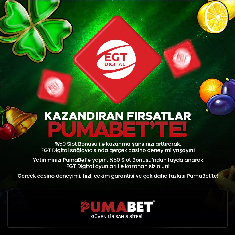 🎰 EGT Digital Slotlarına Özel %50 Slot Bonusu Pumabet'te! 🎰

Heyecan dolu EGT Digital slotları Pumabet'te sizleri bekliyor! 

Şimdi %50 slot bonusu fırsatıyla kazançlarınızı katlayın. Hemen katılın, şansınızı artırın! 🍀💸