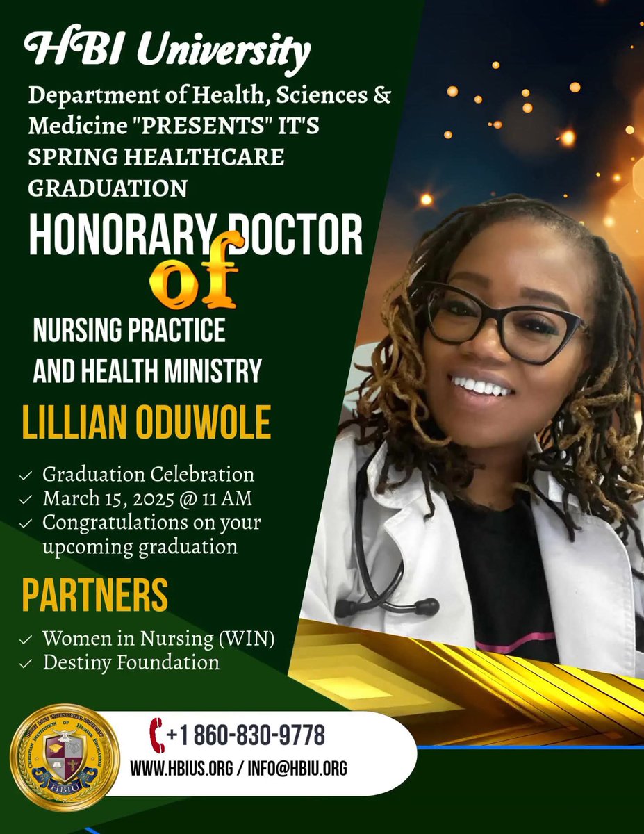 HBIU2008's tweet photo. Join us for our upcoming honorary Doctoral ceremony, honoring specifically individuals within the healthcare community but not limited to https://t.co/RDezbwOtAE https://t.co/9oaDVsZYMn