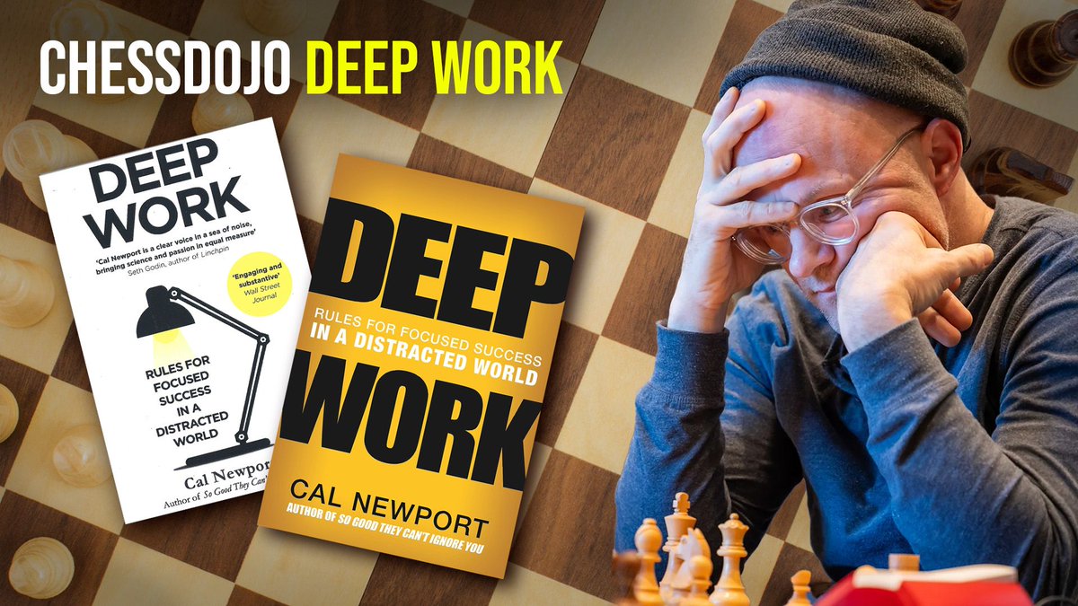 ChessDojo (@chessdojo) on Twitter photo <a href="/JesseKraai/">Jesse Kraai</a> wants you to know about the art of concentration in our new video on deep work in chess, based in part on Cal Newport's book,"Deep Work"!
Focused practice and deep work can change your game! Link below 👇 <a href="/JesseKraai/">Jesse Kraai</a> wants you to know about the art of concentration in our new video on deep work in chess, based in part on Cal Newport's book,"Deep Work"!
Focused practice and deep work can change your game! Link below 👇