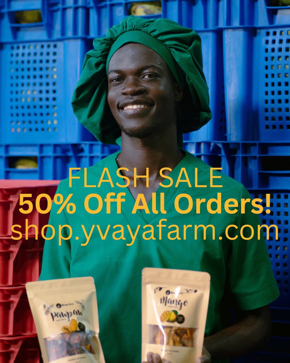 Flash Sale ! 50% off Everything on SHOP.YVAYAFARM.COM⚡️ 
24hrs Only ! Don’t wait… automatic discount at checkout !

It’s hump day. We all need a pick me up to get through the second half of the week. So, here’s a sunny delicious energy boost from us to you 😊🥭✨