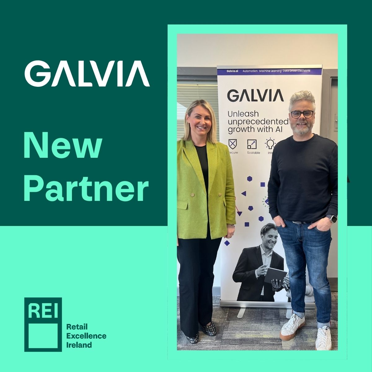 📣 We’re delighted to welcome @galviaAI  as new members of REI!
It was great to visit Galvia HQ in Galway and meet with John Clancy, CEO of Galvia, to learn more about their approach to data-driven retail. Looking forward to seeing Galvia’s contributions to our REI community!