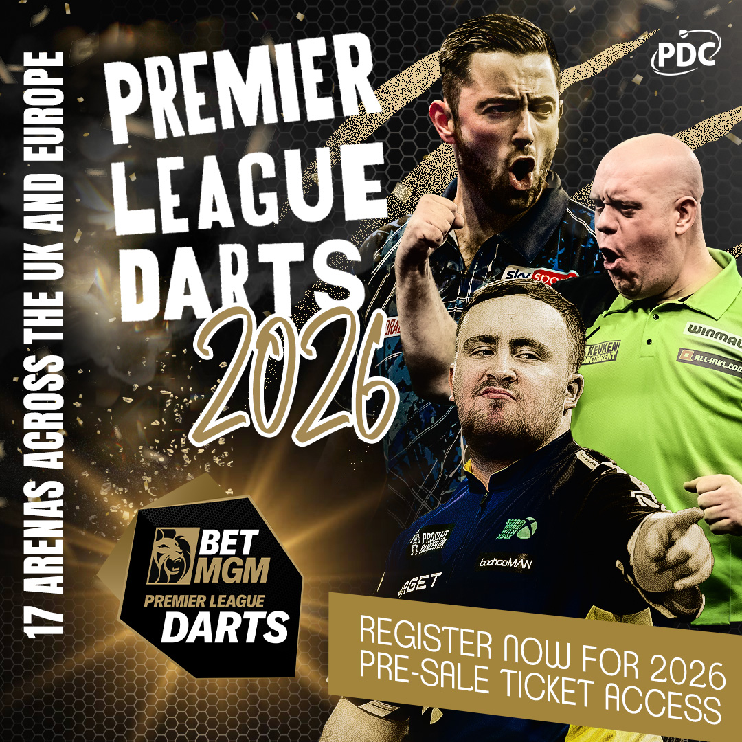 OfficialPDC's tweet image. The @BetMGMUK Premier League Darts returns to a SOLD-OUT @WestpointExeter tonight!

Missed out on tickets for this year&apos;s tour? Be part of the party in 2026!

Register now for pre-sale ticket access 👉 bit.ly/26PremierLeague