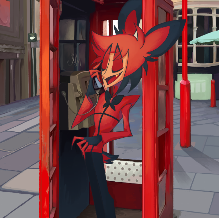 aesop091's tweet photo. Hello? ☎️

#HazbinHotelAlastor https://t.co/A2B7DZOGAA