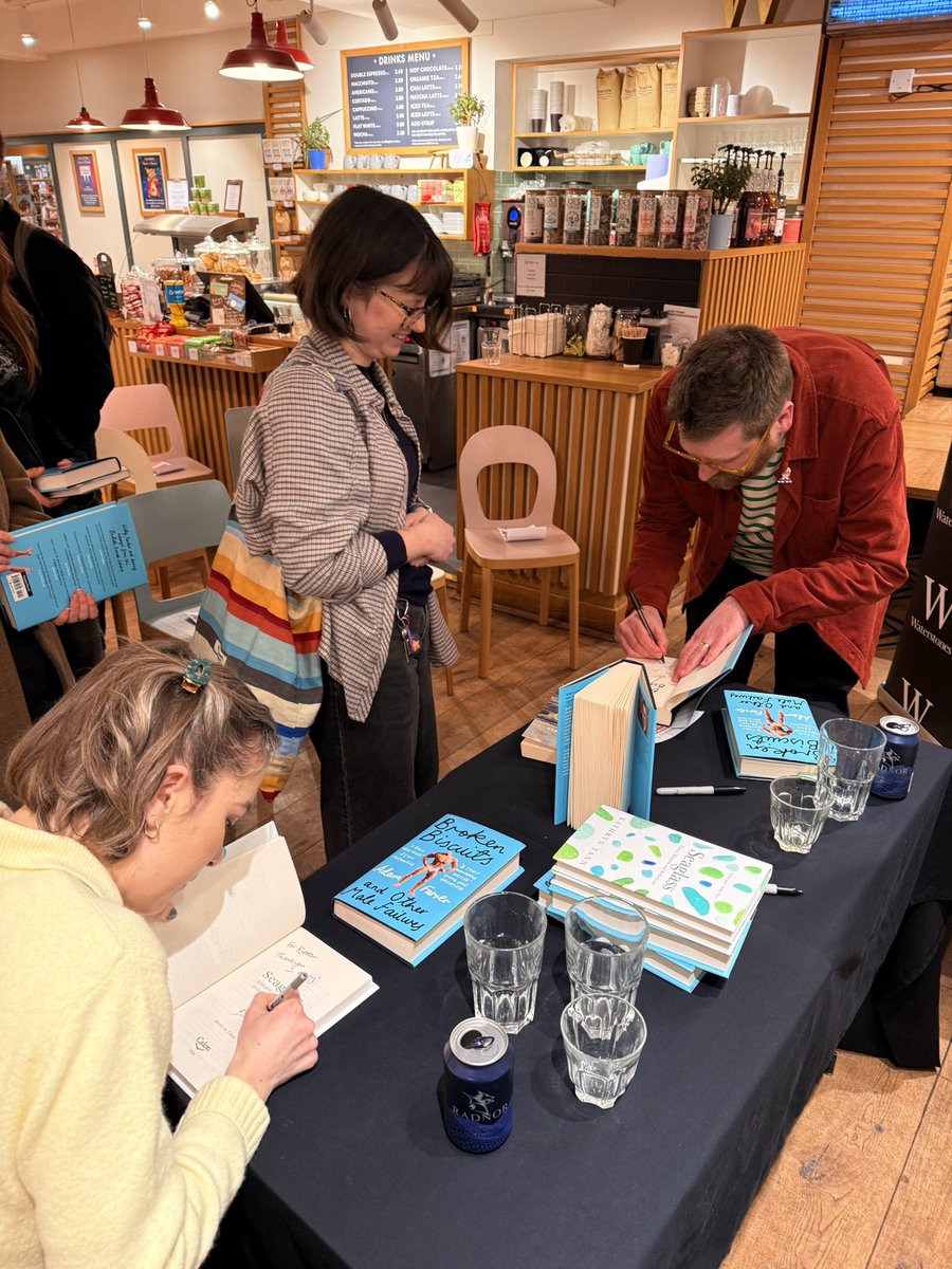 YorkWaterstones's tweet photo. It was a pleasure to see so many excited fans of @AdamJFarrer join us last night for #BrokenBiscuits. Signed copies are available from our bookshop as of today! Thank you Adam and to Kathryn Tann for hosting! #waterstones #waterstonesyork #waterstonesyorkevents #essays https://t.co/s5icjdZr6j