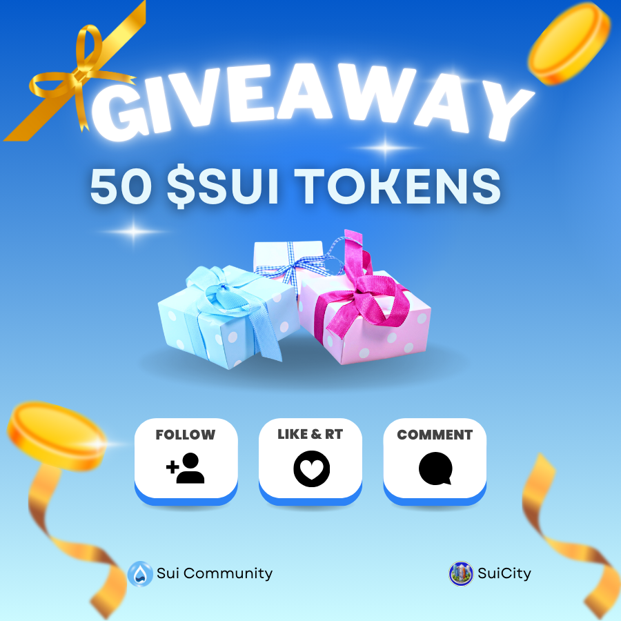 GIVEAWAY CAMPAIGN 🪂

We’re celebrating the upcoming $SITY TGE together! The countdown has begun for SITY to enter the ecosystem on March 1st - set your calendars!"💧

 🎁 Prizes: 50 $SUI tokens for 20 lucky winners!

How to win
1️⃣ Follow <a href="/SuiCityP2E/">SuiCityP2E</a> &amp; <a href="/Community_Sui/">Sui Community💧</a>
2️⃣ Like &amp; RT