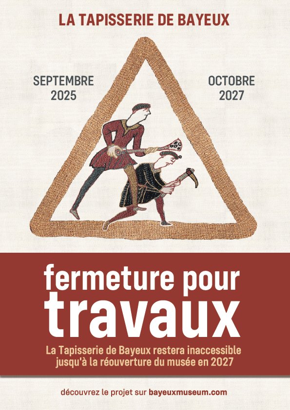| COMMUNICATION |

👉  Un nouveau visuel a été présenté ce matin à la presse pour communiquer sur la prochaine fermeture du musée de la Tapisserie de #Bayeux, à partir du 1er septembre 2025.

ℹ️  Pour suivre les étapes du projet de rénovation du musée bayeuxmuseum.com