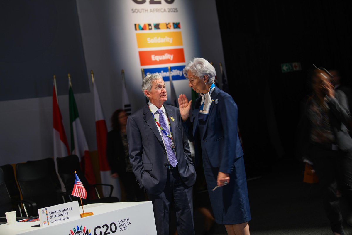 InPictures: Jerome Powell, Chair of the Federal Reserve of the United States, in discussion with Christine Lagarde, President of the European Central Bank at the start of the two-day G20 Finance Ministers and Central Bank Governors Meeting in Cape Town on Wednesday, 26 February