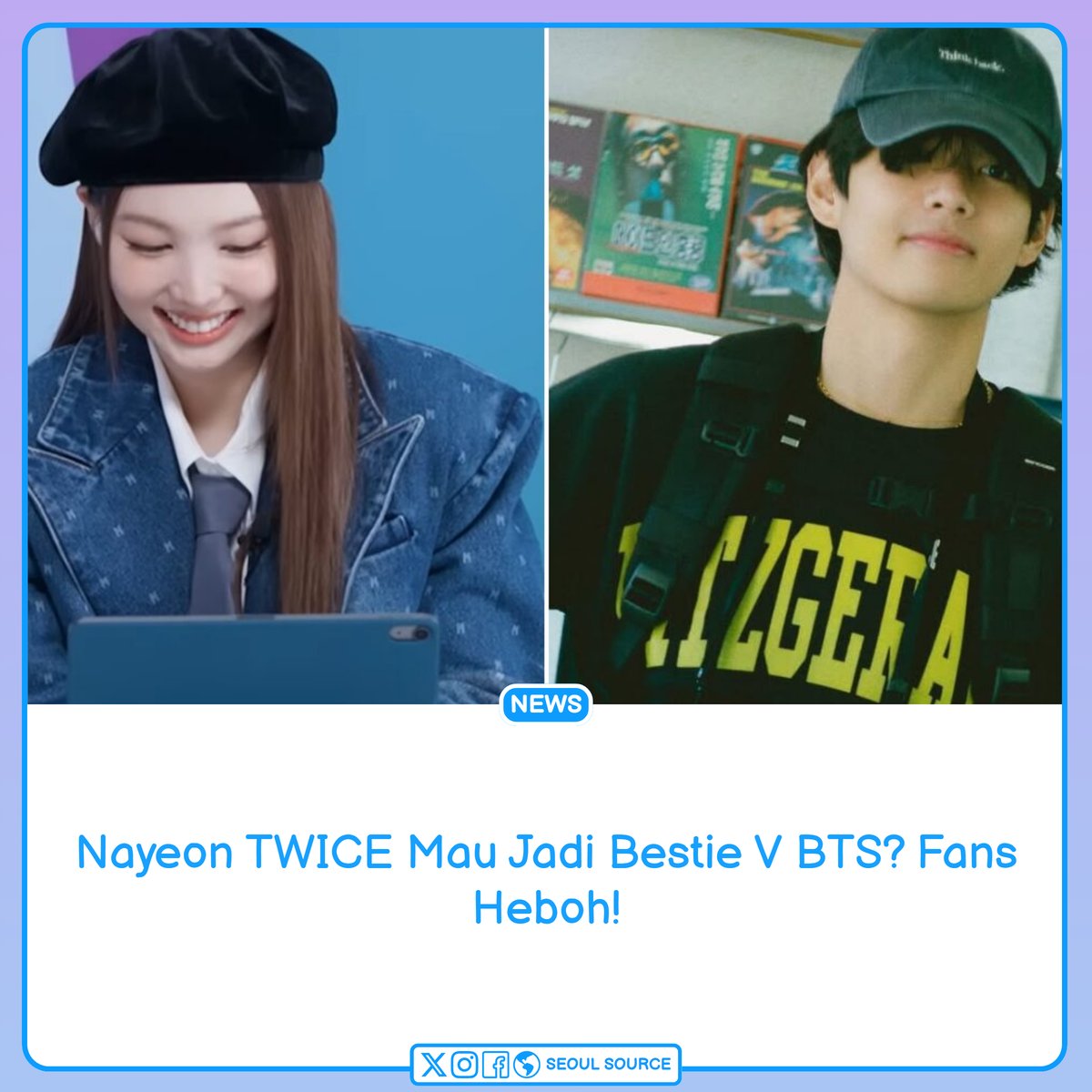 kpopdankdramaid's tweet photo. Nayeon TWICE Ingin Berteman dengan V BTS? Reaksi Heboh Netizen Soroti #TwiceTan #95Liners!
Selengkapnya https://t.co/g8APj1SVXG
-K.Gaeul https://t.co/Zlh1byeZRP