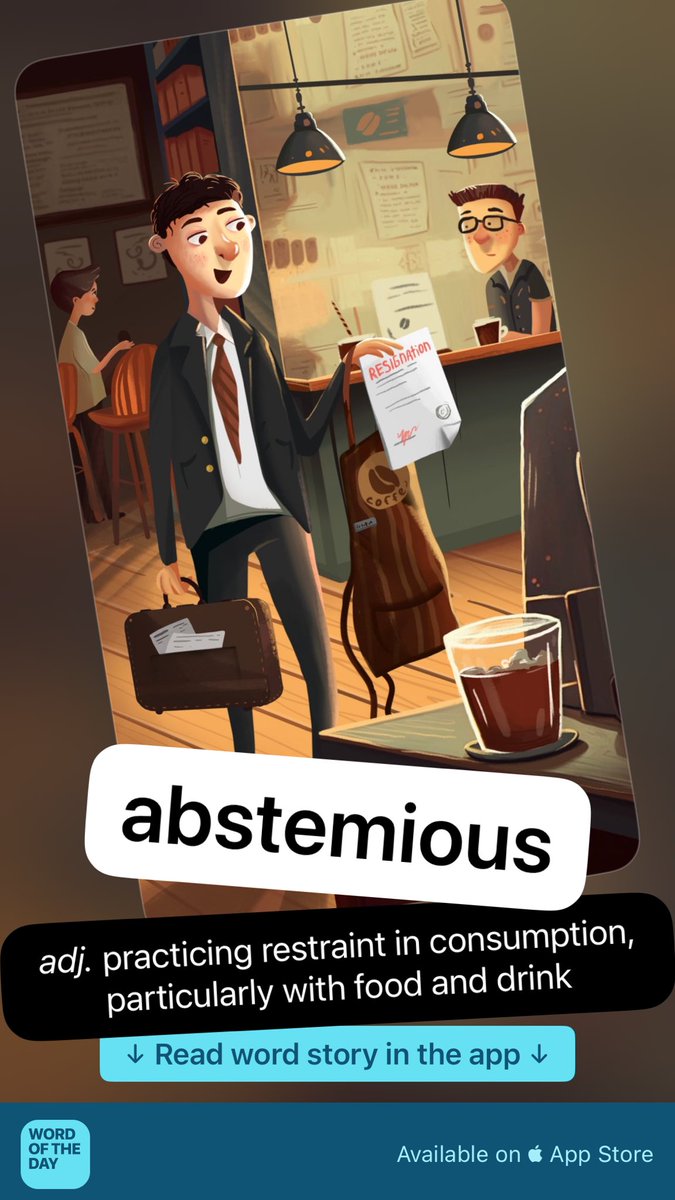 classicmannyc's tweet image. Word of the day - abstemious ⁦@wordofthedayeng⁩ #wordoftheday #abstemious