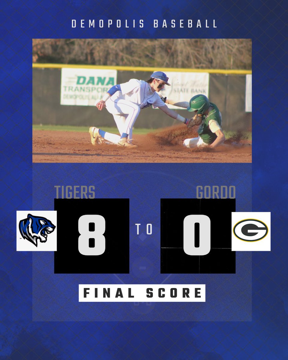 The Tigers defeated Gordo last night in their first home game of the season! 💙🐅⚾️

J Bumgarner 4IP 3H 1BB 4SO
J Pritchett 2IP 0H 2BB 2SO
J Colgrove 1IP 0H 0BB 2SO

B Vice 3 for 4, 2B, HR, 3 RBI
J Powell 2 for 3, 2 RBI