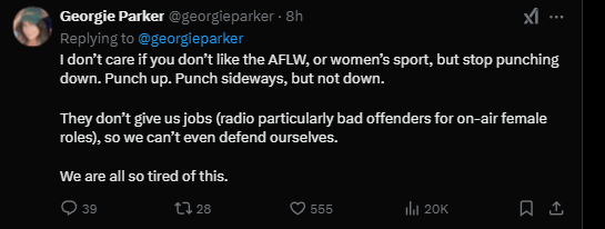 nickbrne's tweet photo. @georgieparker Okay isn't calling them names and speculating about their proclivities also punching down? https://t.co/JIjDOnRjHC