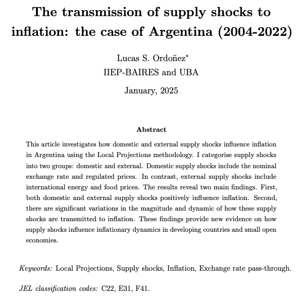 _LucasOrdonez's tweet photo. Mañana a las 12 hs presentaré en el seminario de @RedNIE5 mi artículo: "The transmission of supply shocks to inflation: the case of Argentina (2004-2022)".
 
🔗 En el siguiente post dejo el link al seminario online y al artículo. 1/2 https://t.co/wgdRdTOk9l