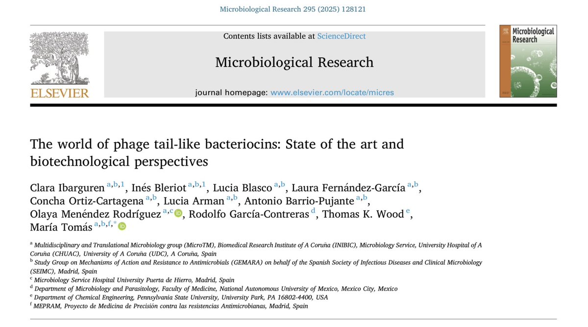 🌟Excited to announce my first scientific publication on PTLBs (or tailocins), the main research field of my PhD! Huge thanks to the #MicroTM group members, especially my thesis directors <a href="/MariadelMarTom/">María Tomas (María del Mar Tomas)</a> &amp; #LuciaBlasco and collegue <a href="/InesBleriot/">Ines Bleriot</a> 
#phages #PTLBs #tailocins