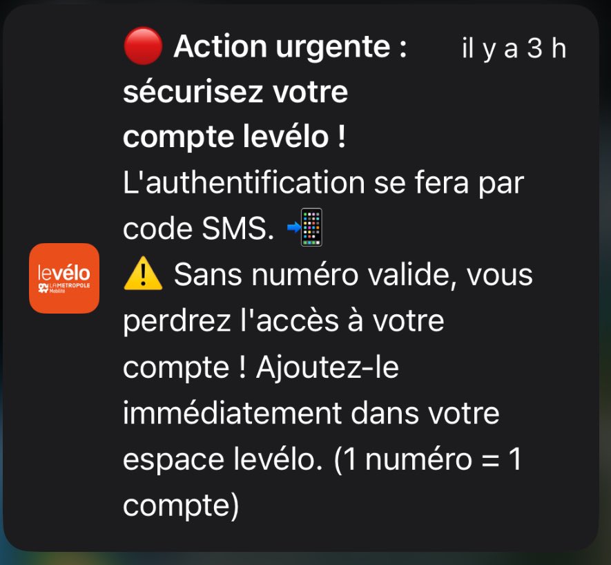 Gruntosaure's tweet photo. Bonjour @AMPMetropole !
Y a une quantité de vol de données phénoménale et vous, vous ne trouvez rien de mieux que de nous forcer à vous donner encore plus de données perso. 
Y a des appli MFA qui font ça mieux qu’un SMS sans avoir à vous donner de données perso https://t.co/B1rOwR4oVs