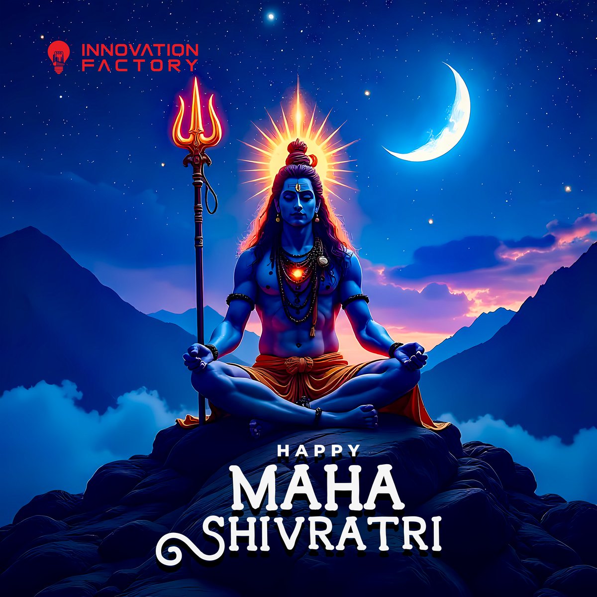 Wishing the entire Innovation Factory community a blessed and powerful Maha Shivratri!
May success, prosperity, and positivity flow abundantly in our lives and within the Innovation Factory family. 
Har Har Mahadev! 🔱
#InnovationFactory #MahaShivaratri #Mahashivratri2025