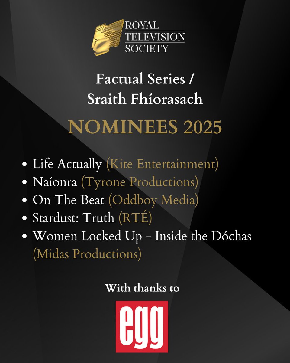 ⭐️ Congratulations to our Factual Series nominees, with thanks to <a href="/eggpost/">Egg</a>