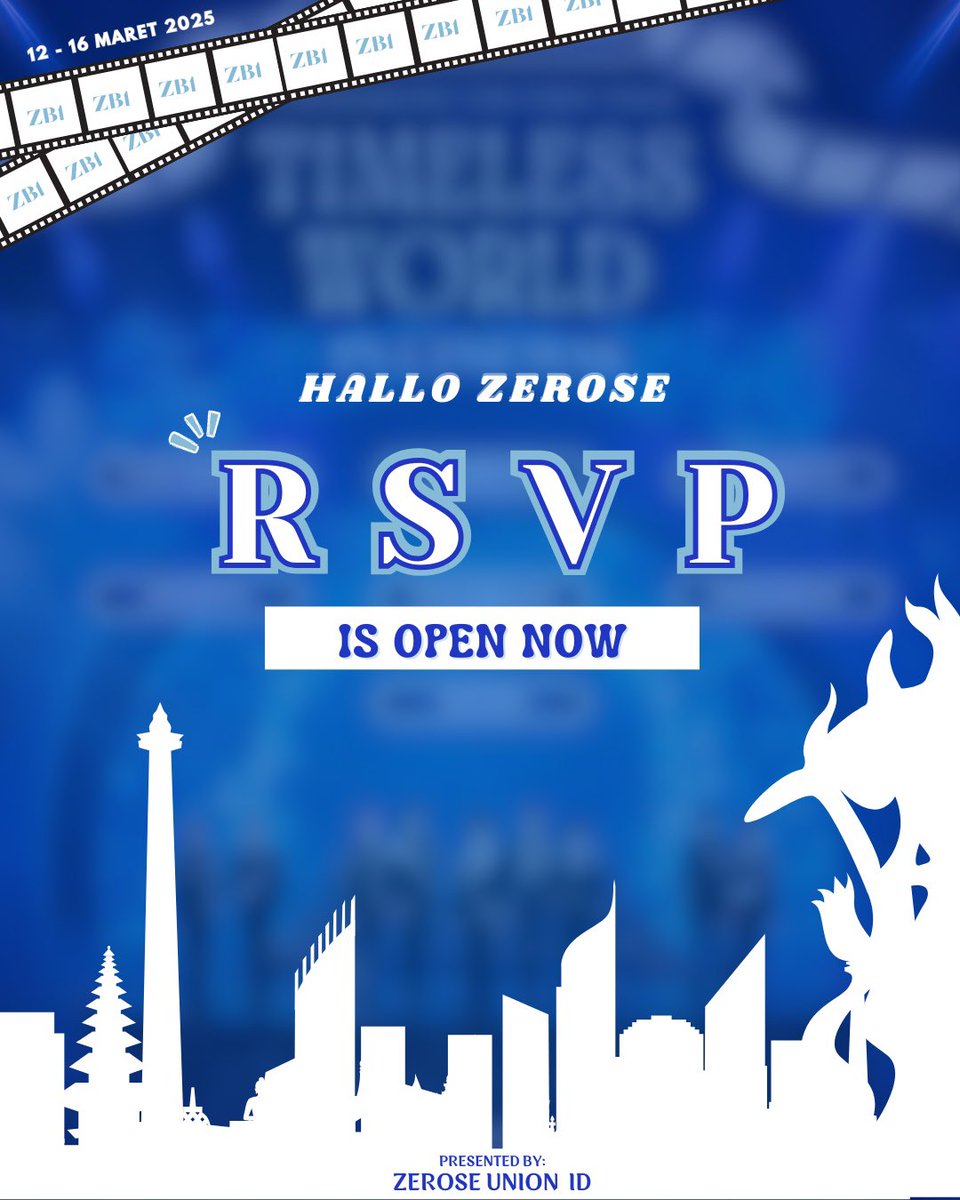 𝙕𝙀𝙍𝙊𝙎𝙀𝙐𝙉𝙄𝙊𝙉𝙄𝘿 𝙋𝙍𝙀𝙎𝙀𝙉𝙏

✦SAVE THE DATE &amp; GET YOUR TICKET✦

NOBAR ZEROBASEONE THE FIRST TOUR [TIMELESS WORLD] IN CINEMAS 
📍14 CITIES 

🌹ZEROSE ‼️ RSVP WITH 💸DP IS OPEN NOW! 🎞️

📌 Please kindly check the thread below! 👇🏻