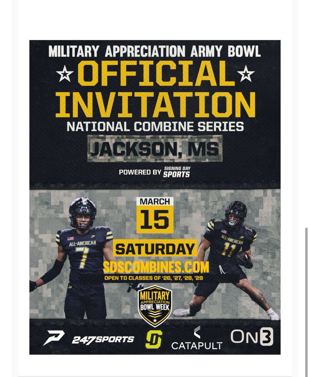 WaltmanLanny's tweet image. Blessed to be invited in the us army bowl god is great @USArmyBowl @Coach_Bramlett @stew_dew @CoachLampley1 @Born2BallAth