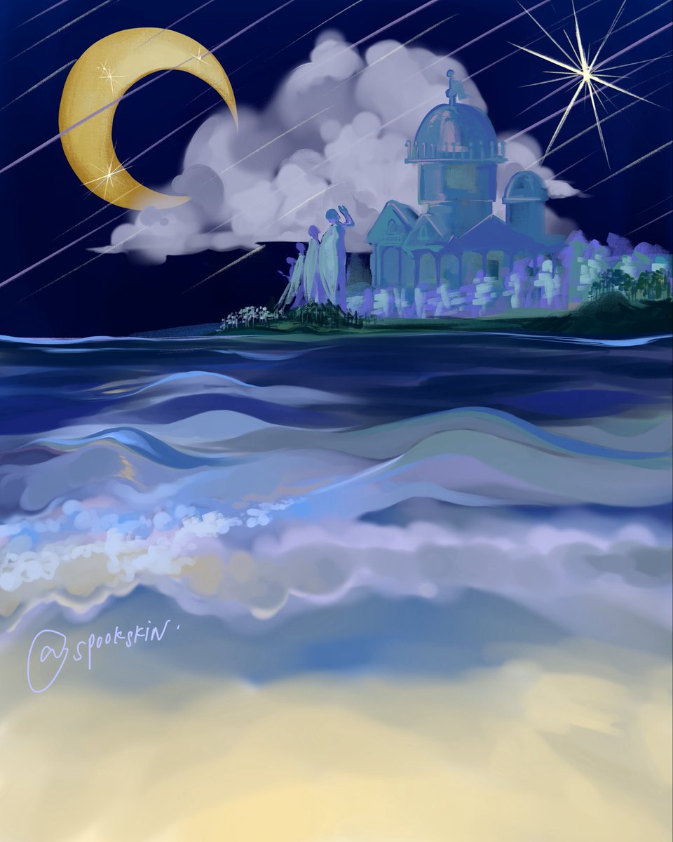 I caved in and added the clouds + removed the creepy ahh moon. I wanted to give soul eater vibes but it was totally clashing w everyth else 😍 #art