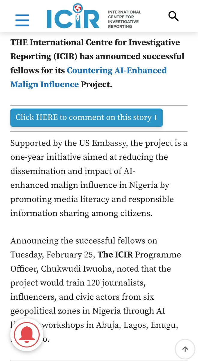 DavidHundeyin's tweet image. The US government is paying for 120 Nigerian journalists and social media influencers from Lagos, Abuja, Kano, and Enugu to attend a "training program" where they will be taught that last year's #EndBadGovernanceinNIGERIA protests were caused by "malign influence" (i.e,…