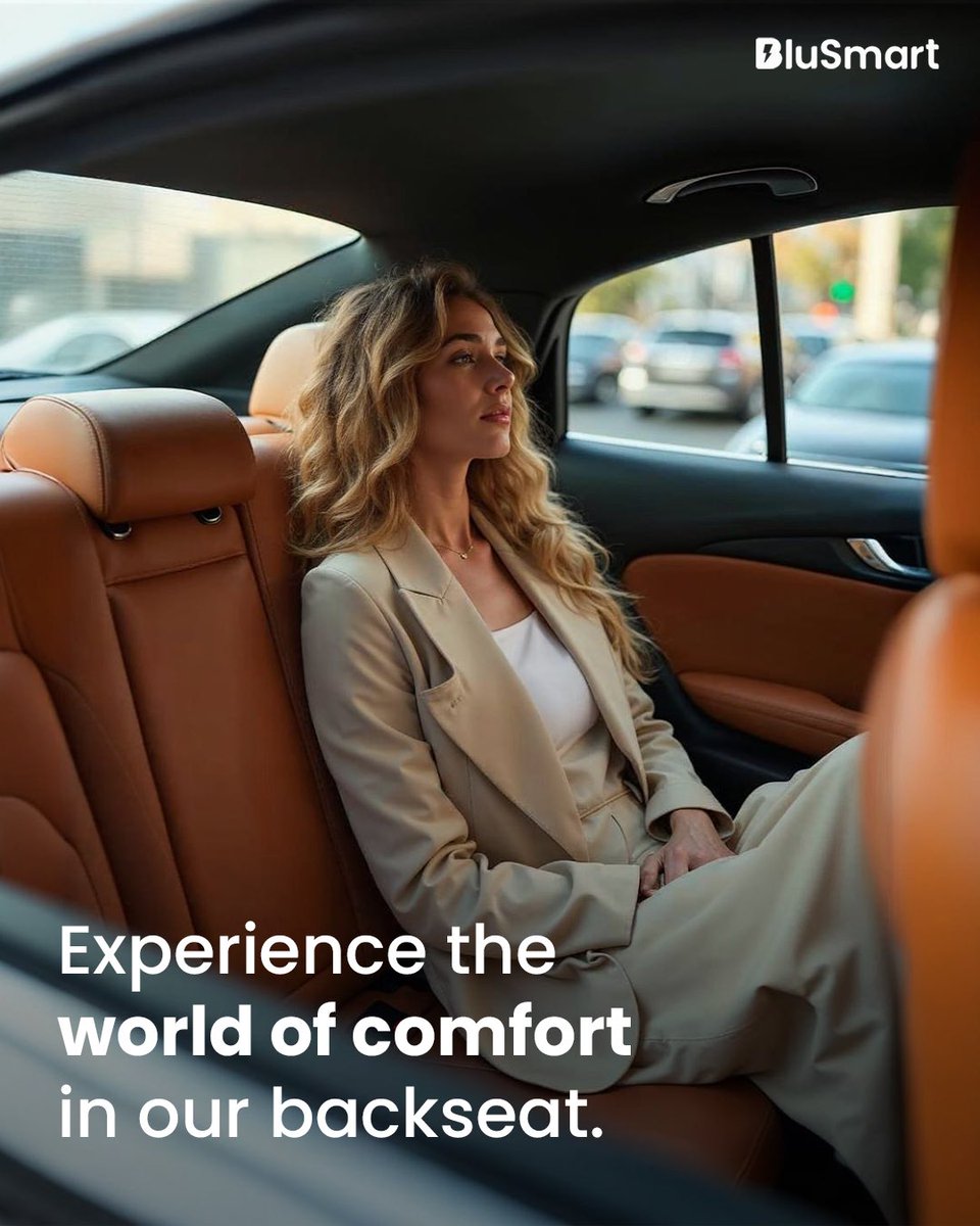 blusmartuae's tweet photo. Feel the difference in every mile. With unmatched comfort, we’re redefining the way you travel.

#RideSmartDubai https://t.co/PZTt4eMBUS
