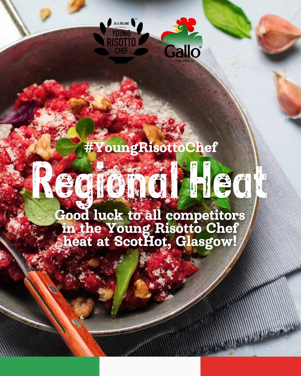 Good luck to all competitors in the Young Risotto Chef regional heat at ScotHot, Glasgow! ⁠
⁠
We can’t wait to see your skills shine and your passion for risotto come to life. Enjoy the experience! 🎉⁠
⁠
 #FutureChefs #YoungRisottoChef #ScotHotGlasgow