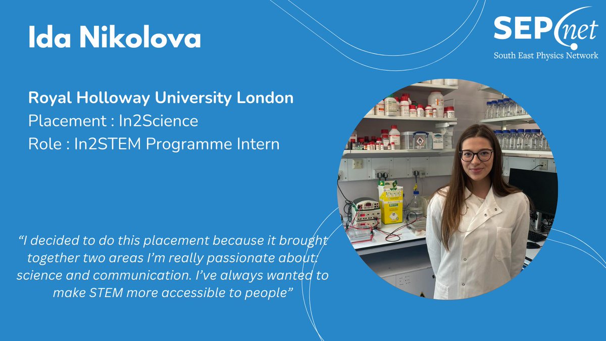 SouthEastPhysics (@sephysics) on Twitter photo Meet Ida, who did her work placement in science communication with <a href="/in2scienceUK/">In2scienceUK</a> read her story here 👉tinyurl.com/zrerpkf8
#NationalCareersWeek #NCW2025 #physicsjobs
@RHULscience Meet Ida, who did her work placement in science communication with <a href="/in2scienceUK/">In2scienceUK</a> read her story here 👉tinyurl.com/zrerpkf8
#NationalCareersWeek #NCW2025 #physicsjobs
@RHULscience