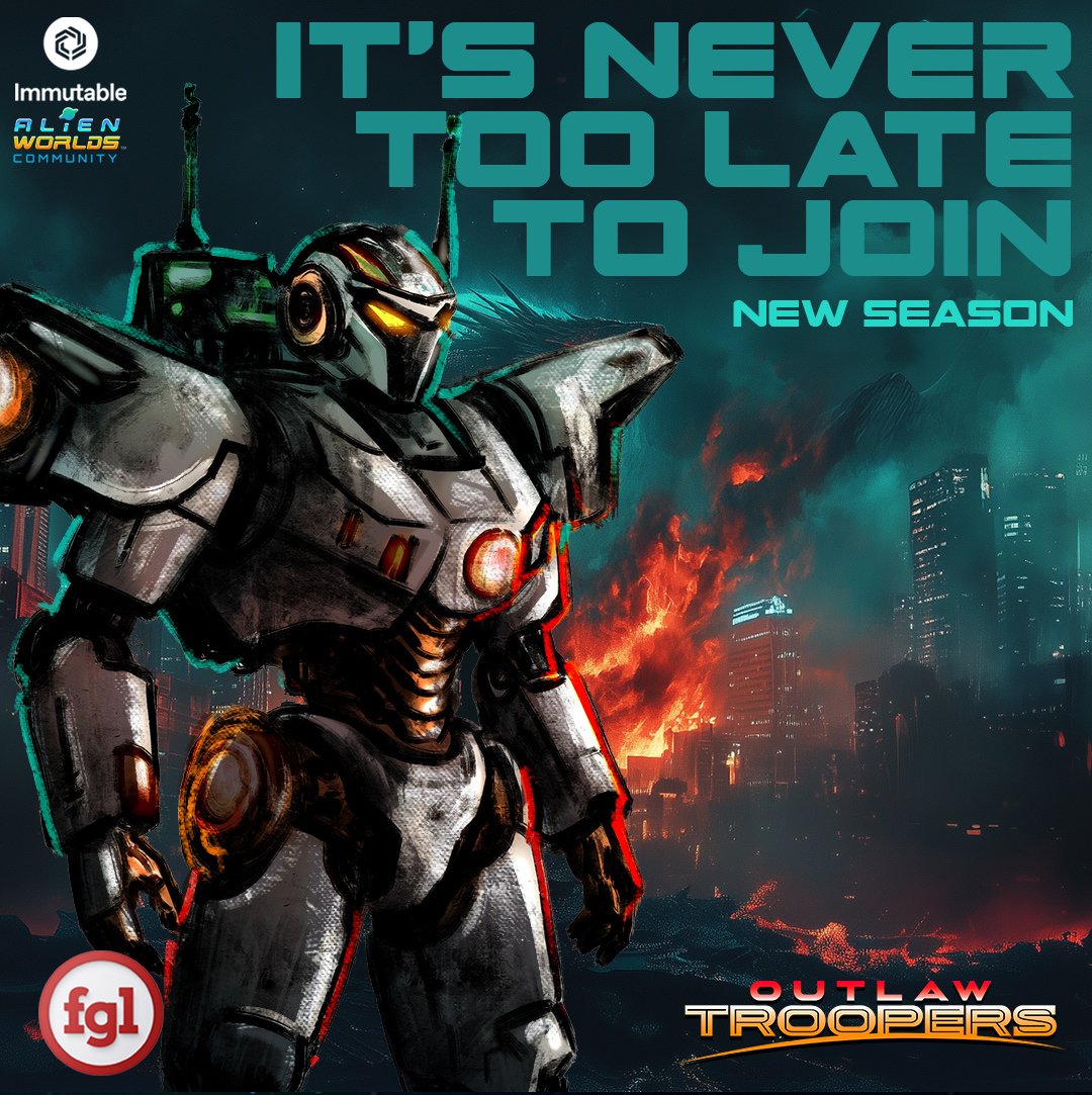 FGL_NFT's tweet image. Join Outlaw Troopers on @Immutable season 16 now! 🤩
Check out what&apos;s new in this amazing new season: 
play.outlawtroopers.io/season16_balan… 
This time you can also win TLM in the weekly tournament sponsored by @AlienWorlds 🔥
Good luck and enjoy!🍀
play.outlawtroopers.io

#OnImmutable