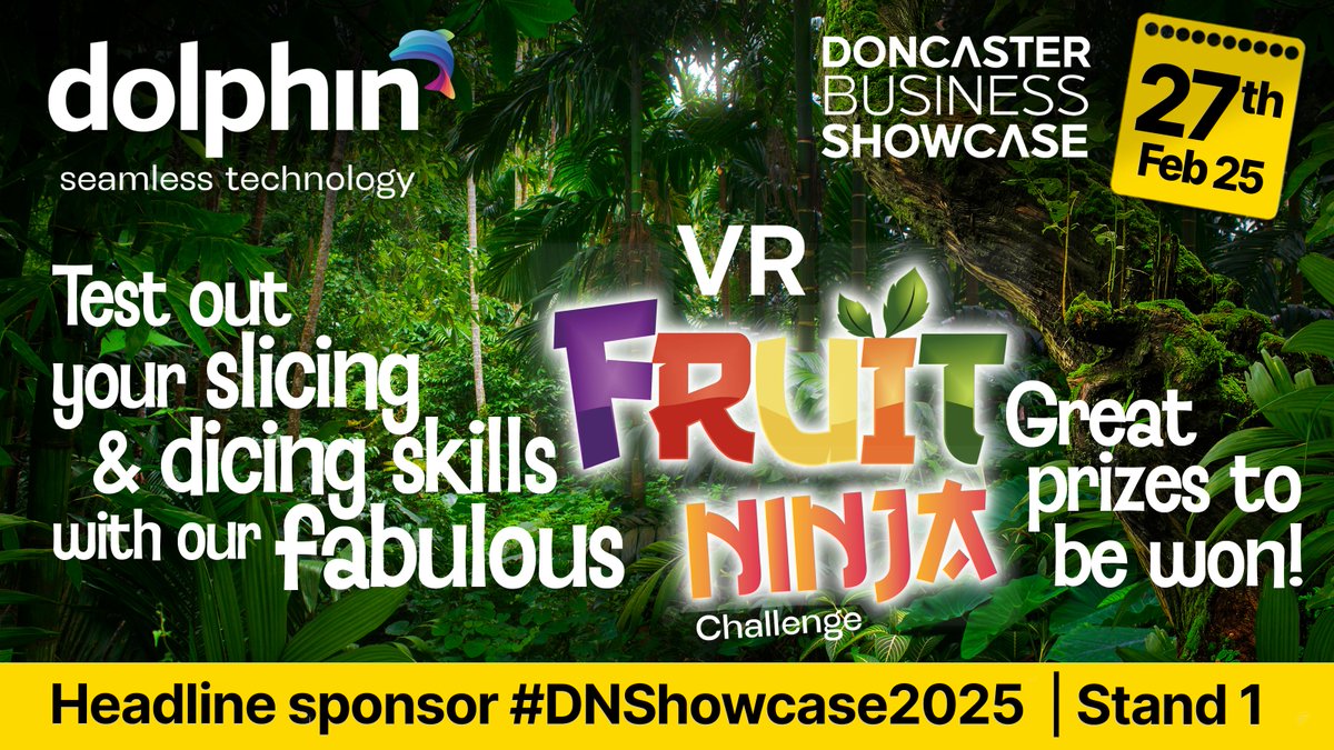 Fancy a bit of retro fun? Remember Fruit Ninja?

Call in at the Dolphin jungle stand at the Doncaster Business showcase on 27th February from 10.00am to 4.00pm and test out your Fruit Ninja slicing and dicing skills.

We’ve got great prizes up for grabs!