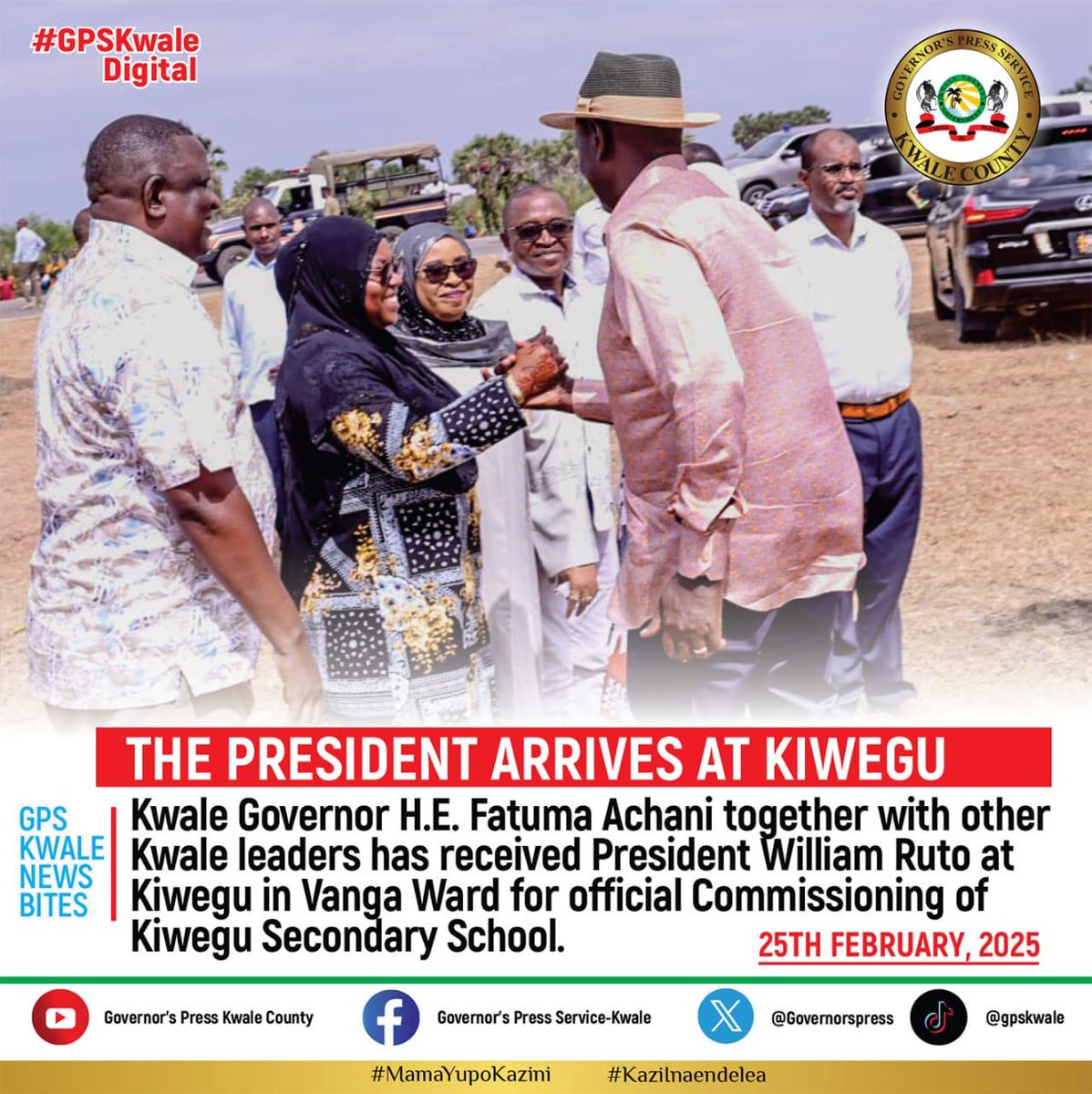 Mwarpkenya's tweet photo. 🎉 **ACHIEVEMENT UNLOCKED: #Kiwegu_Secondary_School Officially Commissioned!** 🎓  

Yesterday, February 25, 2025, marked a historic moment as H.E. President Dr. William Ruto @WilliamsMkenya  officiallly commissioned #Kiwegu_Secondary_School in #LungaLunga Sub County! 🏫✨ Hosted by @OurKwaleCounty Governor H.E. Fatuma Achani @achanifatuma002, this milestone is a celebration of community-driven progress and collaboration.  

This achievement is the result of grassroots efforts led by inspiring individuals like #Mohammed_Ferunzi and supported by @Mwarpkenya under the @amkeniwakenya program, funded by the @NLinKenya and @UNDPKenya. From advocacy to action, the community’s vision has now become a reality, complete with a new school and **Last Mile electricity connection**! ⚡  

This is proof that when communities come together, incredible change is possible. 💪 From a dream to a presidential commissioning, Kiwegu’s journey is a shining example of what informed, engaged citizens can achieve. 🌟  

Watch Mohammed Ferunzi’s inspiring story here: [https://t.co/6zUkeDOkAi](https://t.co/6zUkeDOkAi)