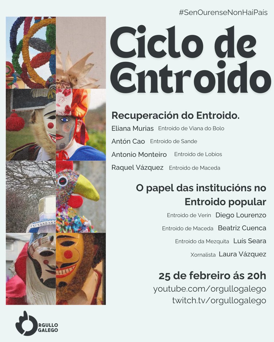 Interesantísimo coloquio de <a href="/OrgulloGalegoGz/">OrgulloGalego</a> coa participación dos Entroidos de Viana do Bolo, Sande, Lobios e Maceda. youtube.com/live/7rgKz01mi…