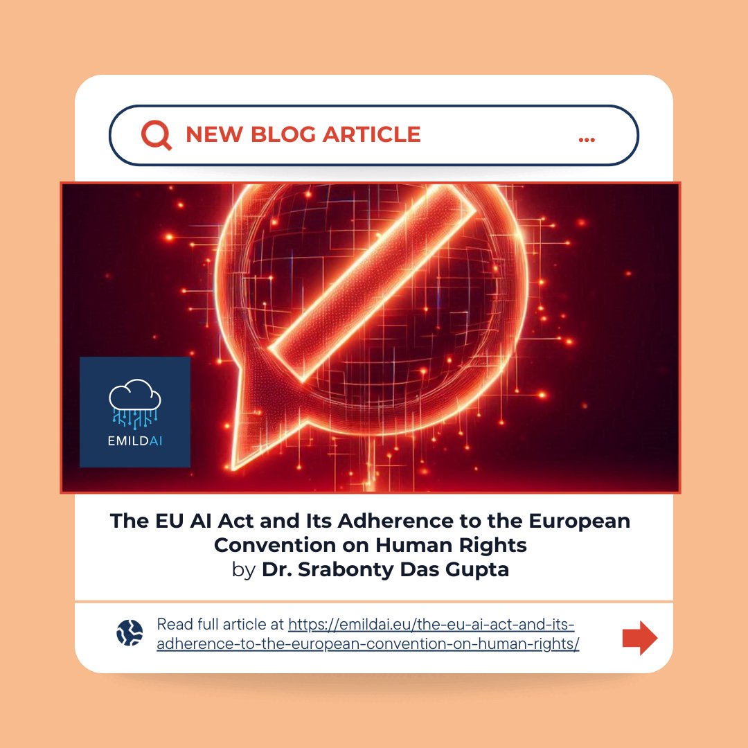 📢 New Blog Post Alert!
In our latest blog, Dr. Srabonty Das Gupta explores this crucial intersection between AI regulation and human rights. Dive into the discussion and understand what this means for the future of AI governance!
🔗 Read more: emildai.eu/the-eu-ai-act-… #EUAIAct