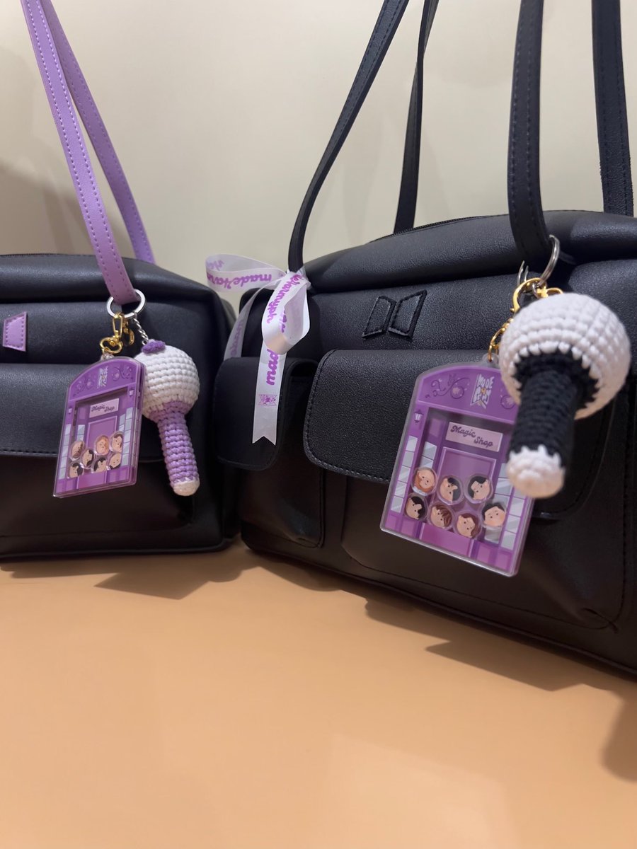 Our stylish black FOREVER 7 bag is perfect for daily use and J-Hope’s concert! 🧡 It fits your Army Bomb and all your concert essentials. 

Complete with adorable BTS-themed accessories, it’s a fan favorite! Get yours now at Made4Army! 💜🛍️ 

#Made4Army #BTSMerch #JhopeConcertBag