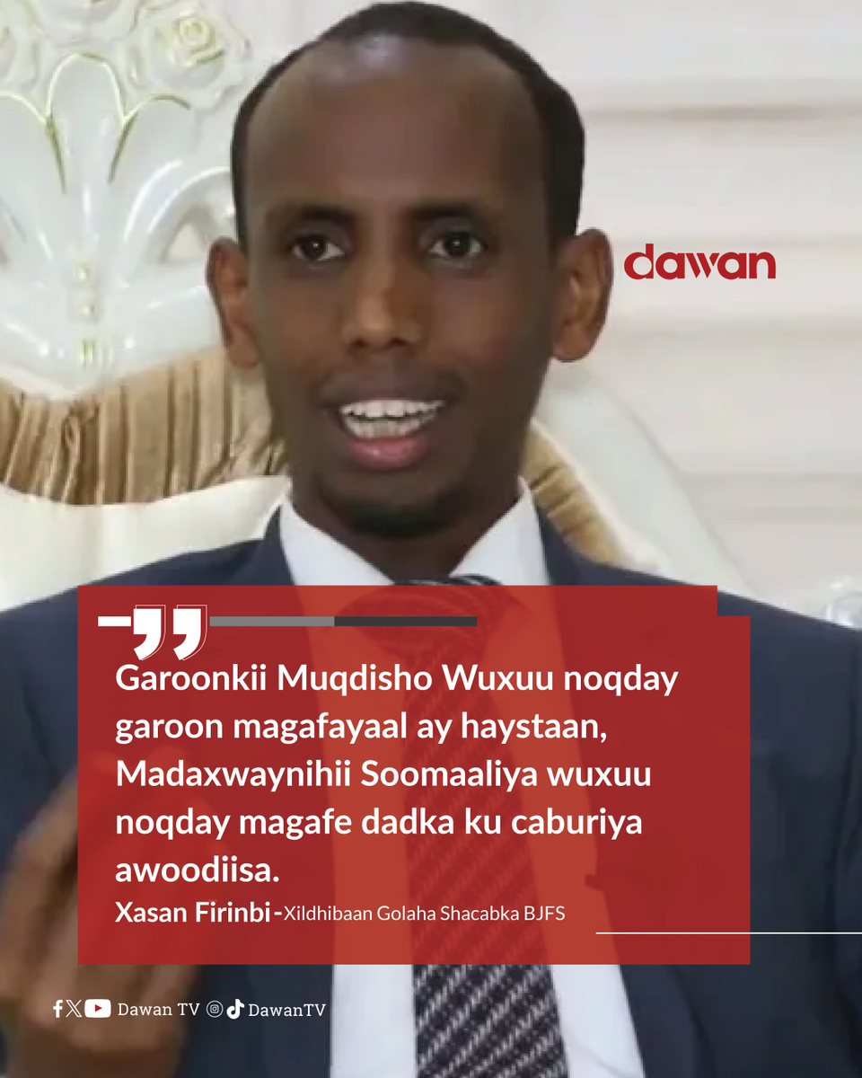 Dawan_tv's tweet photo. Xildhibaan Xasan Firinbi oo madaxweyne Xasan ku tilmaamay #magafe.
#Somalia https://t.co/7Xed16YJOi