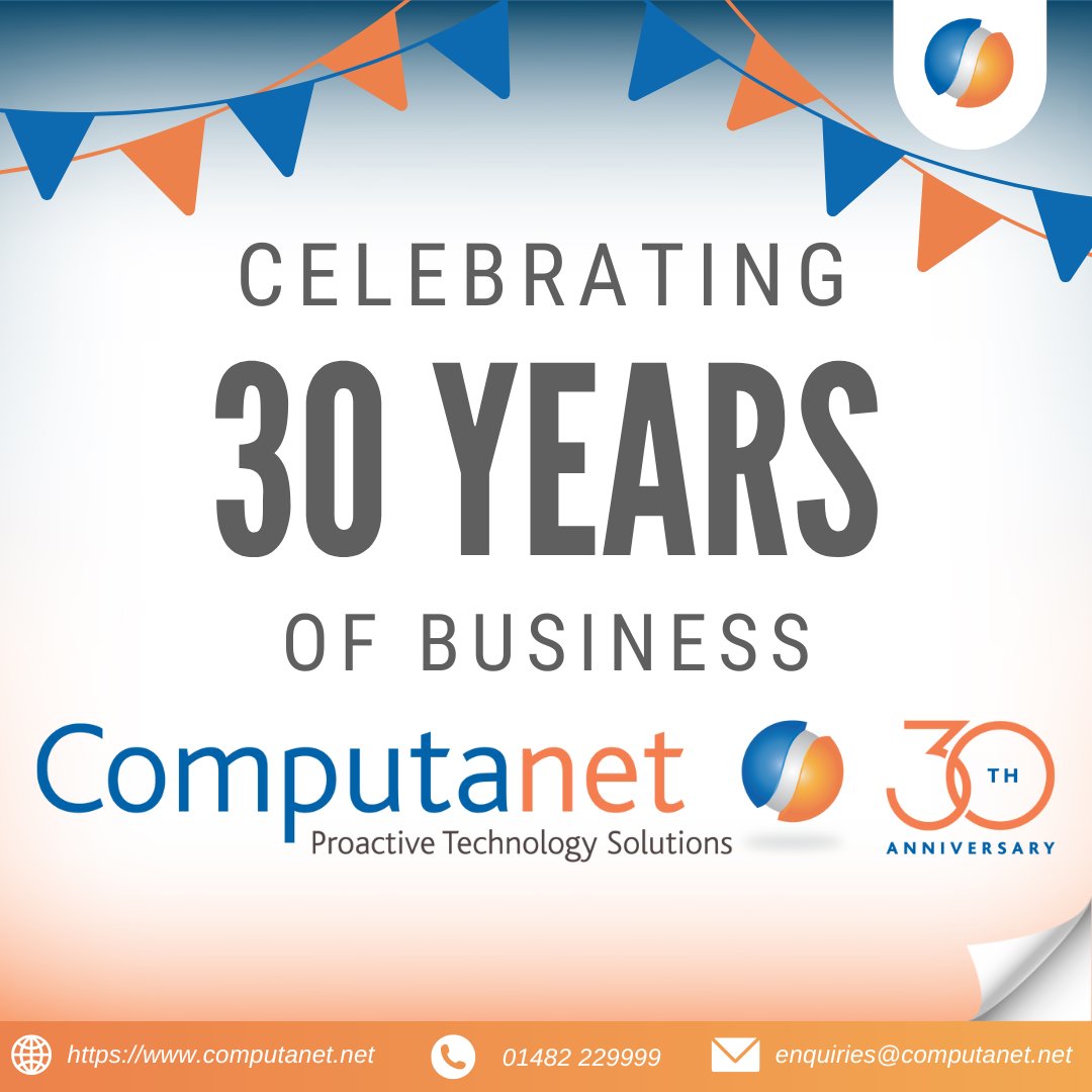 ComputanetMSP's tweet image. 🌟 We’re turning 30! 🌟
It’s been an incredible journey filled with growth, challenges, and countless memories. None of this would have been possible without YOU – our amazing community, partners, and supporters.
Thank you for being part of our story. #30YearsOfComputanetLtd