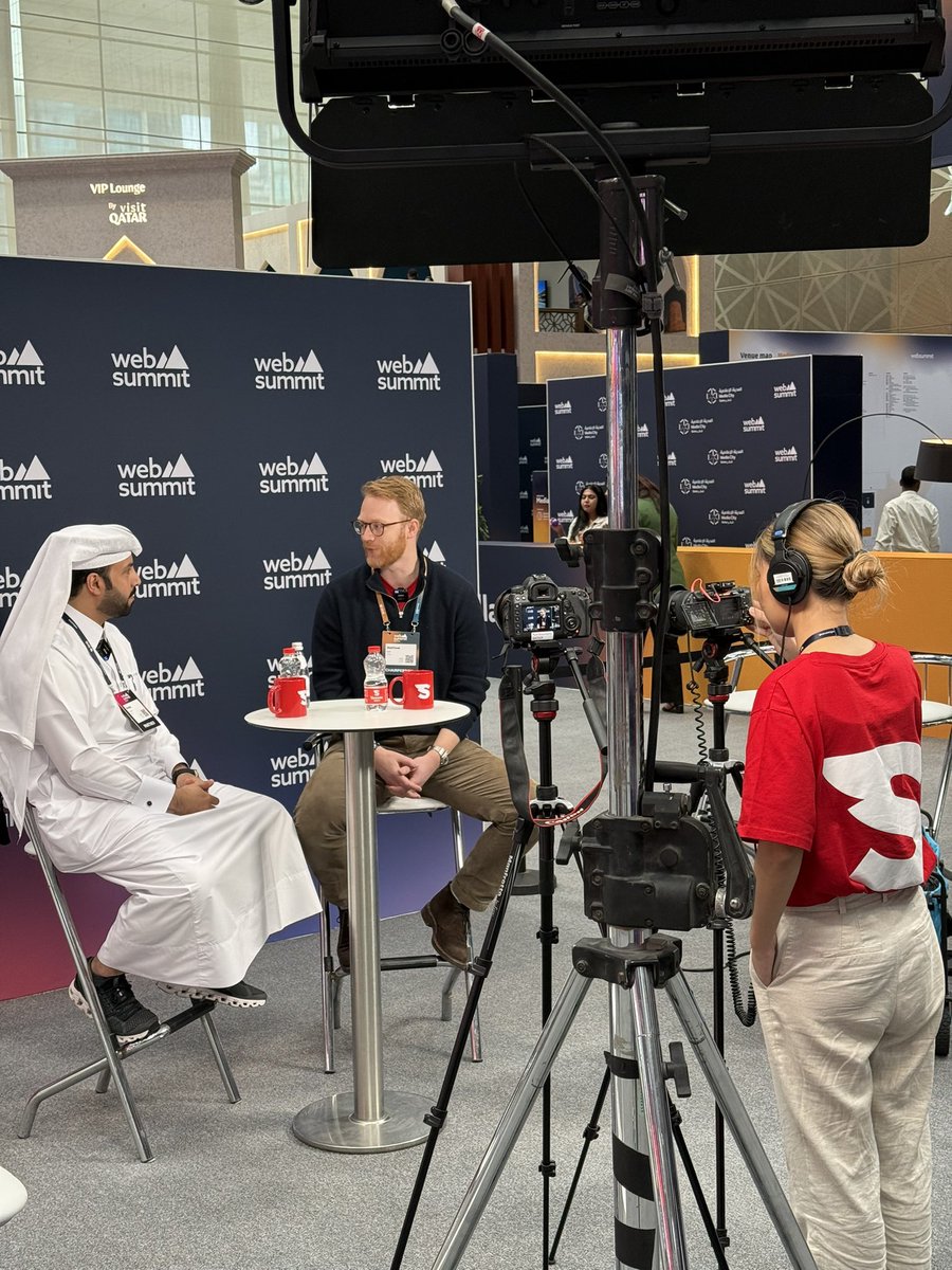 NikitaEng's tweet photo. Khalid and Matthew at @snoonu_qa podcast at #websummit https://t.co/OlU1qXJU0A
