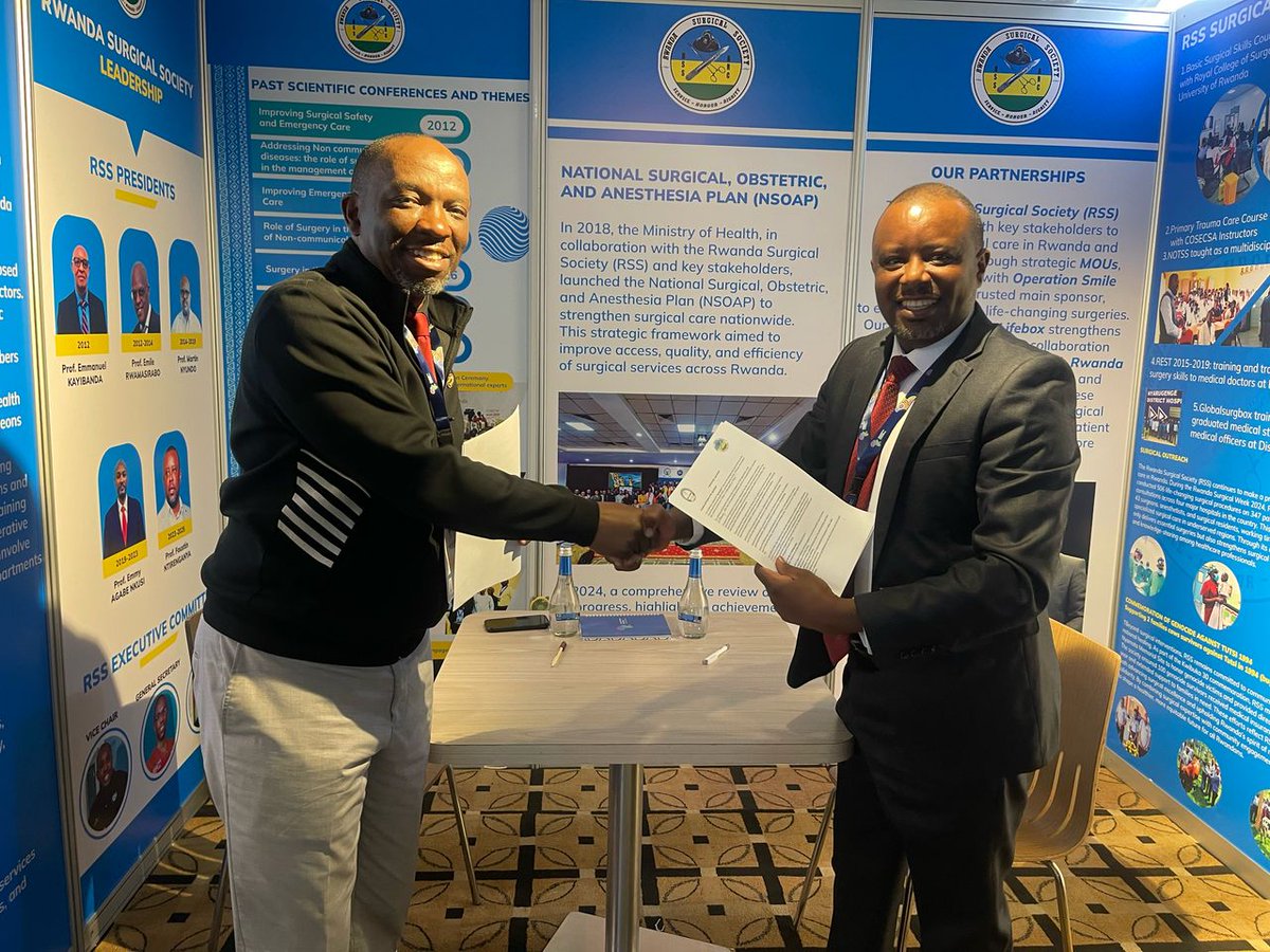 Prof. Faustin NTIRENGANYA (@fostino21) on Twitter photo Great day <a href="/Surgical_RW/">Rwanda Surgical Soci</a> <a href="/SSK/">swapnil</a>. Signing a collaboration MoU bt'n both surgical societies #PASC2025 to promote #South_southCollaboration #SurgicalTraining & #SurgicalResearch. This is a tesmonial that we should and can do much together. Thank u brother <a href="/OdulaPaul/">Paul Odula</a>, President SSK Great day <a href="/Surgical_RW/">Rwanda Surgical Soci</a> <a href="/SSK/">swapnil</a>. Signing a collaboration MoU bt'n both surgical societies #PASC2025 to promote #South_southCollaboration #SurgicalTraining & #SurgicalResearch. This is a tesmonial that we should and can do much together. Thank u brother <a href="/OdulaPaul/">Paul Odula</a>, President SSK