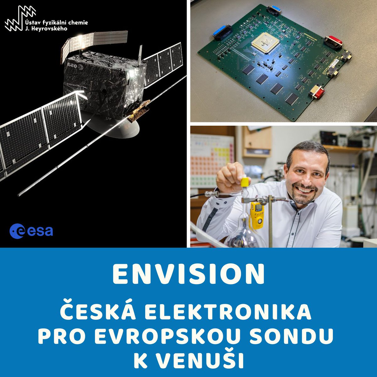 JHINST_Prague's tweet image. 🚀 Čeští vědci a inženýři pod vedením Ústavu fyzikální chemie J. Heyrovského AV ČR vyvinuli a postavili první prototypy součástek pro spektrometr VenSpec-H, který bude součástí evropské sondy #EnVision. Start k Venuši je naplánován na rok 2031.
👉 bit.ly/envision-proto…
#esa