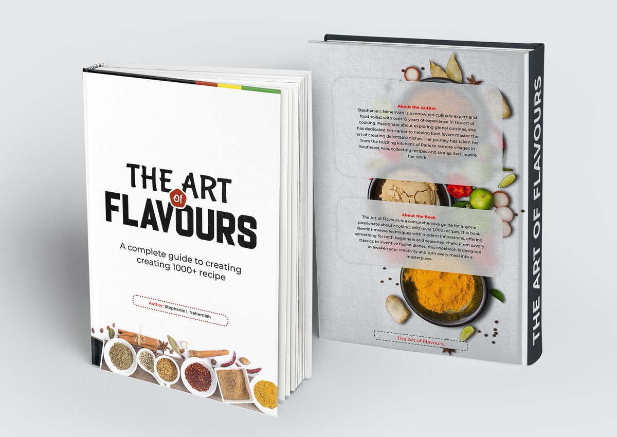 BigName_Miracle's tweet image. Designed this eBook cover for &apos;The Art of Flavours&apos; during a design contest! 🎨🔥 Focused on capturing the essence of taste and creativity through visuals. Let me know your thoughts! ⬇️

It will cost you nothing to repost my work🙏

 #GraphicDesign #EbookCover #DesignContest