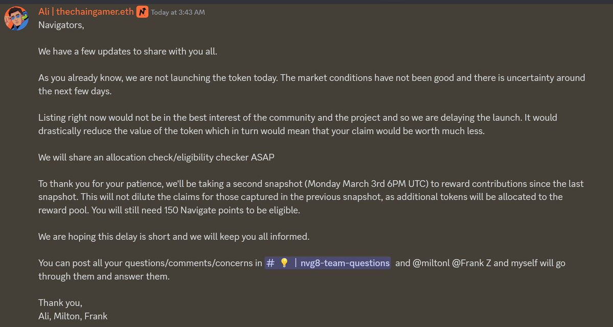 Unfortunately, our token launch has been delayed.

Full announcement in our discord.