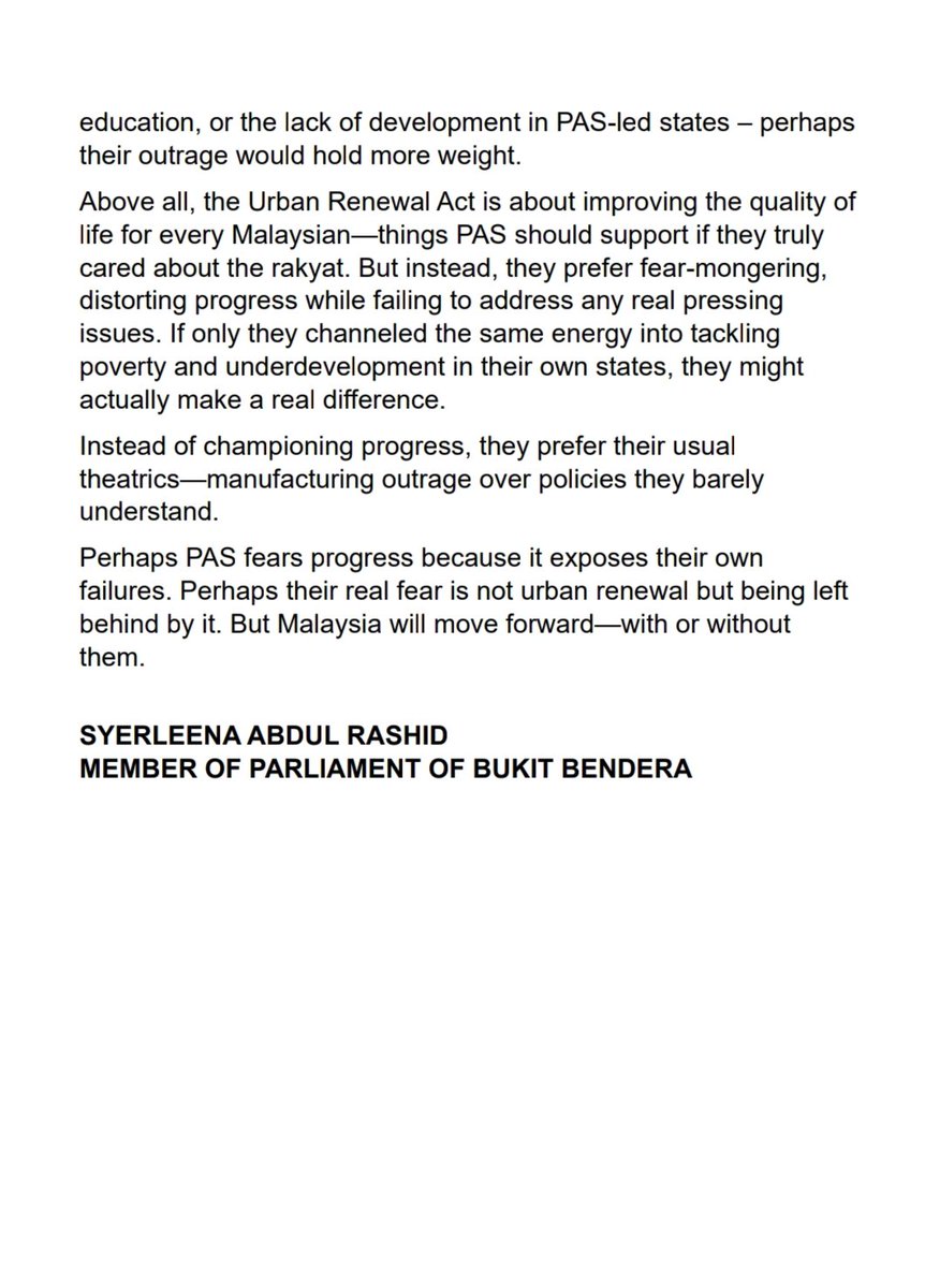 syerleena's tweet image. Exposing PAS Youth’s dishonesty – twisting facts won’t change the truth. Here is my statement in full #FactOverFiction #Malaysia #KitaBangsaMalaysia