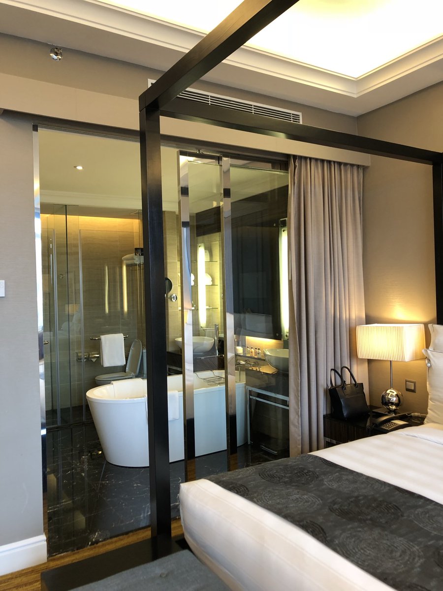 JCelt's tweet photo. A polite request, hotels. If you really must design bathroom & wc with glass walls, please place curtains/blinds/screening of any type to interior, not exterior. User must have privacy control at all times!
#PoorDesign
#AnxietyInducing https://t.co/lRKvOVXQBv