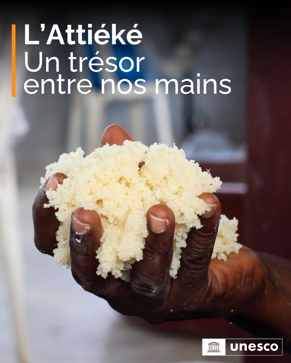 L’Attiéké, ➕ qu'un mets, est un savoir-faire ancré dans notre culture. 
Sa production et commercialisation sont un levier d'autonomisation pour de nombreuses femmes, les aidant à soutenir leurs familles. 
En décembre 2024, ce savoir-faire a été inscrit au #PatrimoineImmatériel.