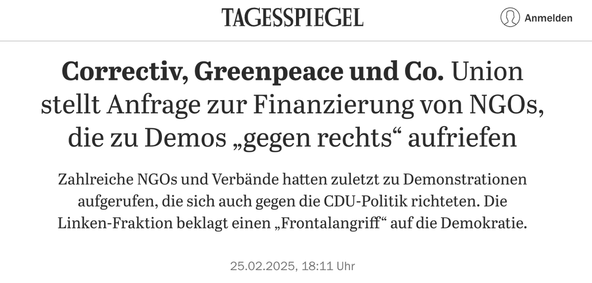 Die gelebte Freiheit, gegen jedwede Politik auf die Straße gehen zu können, ohne Angst vor Repressionen oder politischen Konsequenzen - das ist Demokratie in ihrer besten Form. Was die Union hier macht, ist keine einfache "Anfrage". Es ist ein Einschnitt.