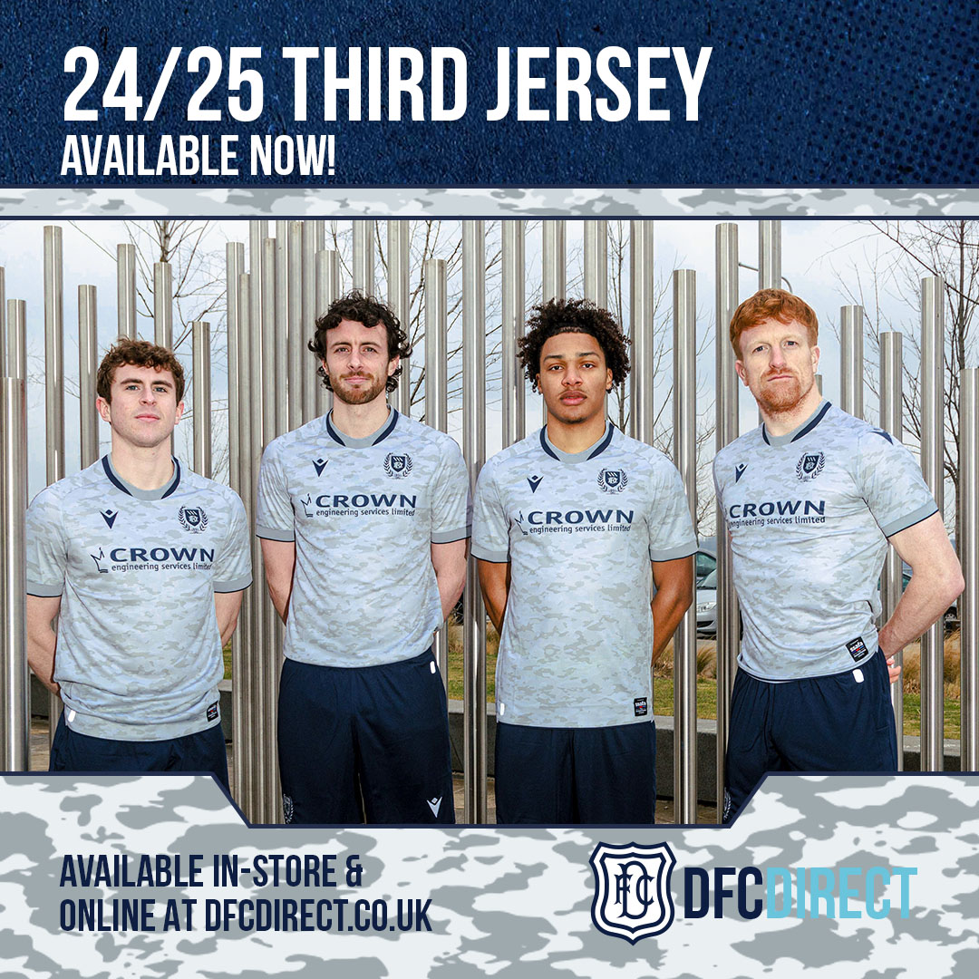 🚨 The Dundee FC 24/25 Third Kit is on sale now at Dundee Direct. 👕

🎗️ £5 from every shirt sold goes to SSAFA, The Armed Forces Charity, supporting serving personnel, veterans, and their families.

Shop now: dfcdirect.co.uk/collections/3r…

#SSAFA #DundeeDirect #Dundee1893 #TheDee