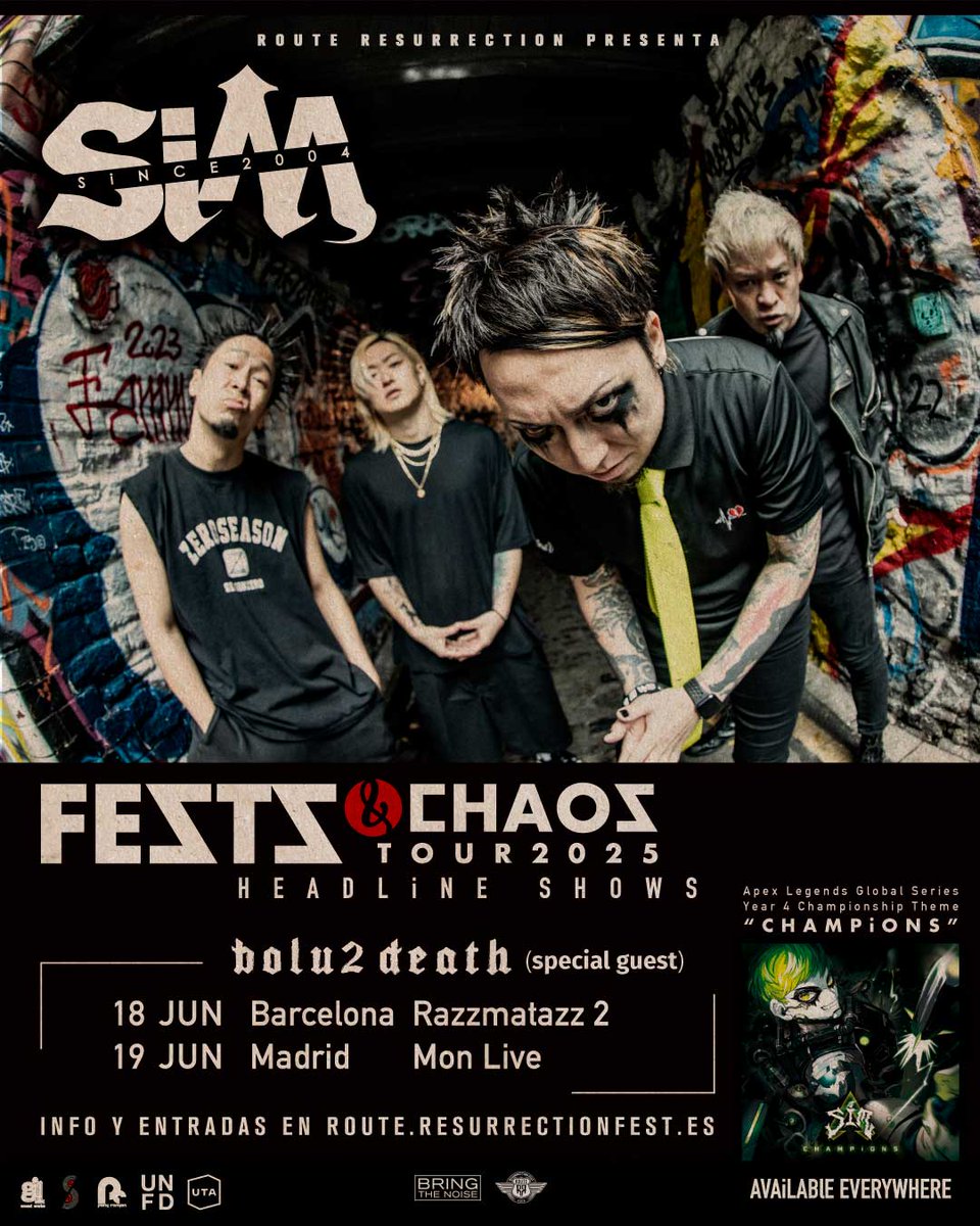 🚨 NUEVA ROUTE RESURRECTION: ¡Los japoneses SiM por primera vez en España! 💣💥

Silence iz Mine (más conocidos como SiM) estarán por fin debutando en nuestro país el próximo mes de junio haciendo dos fechas consecutivas en Barcelona y Madrid en las que celebrarán sus 20 años de